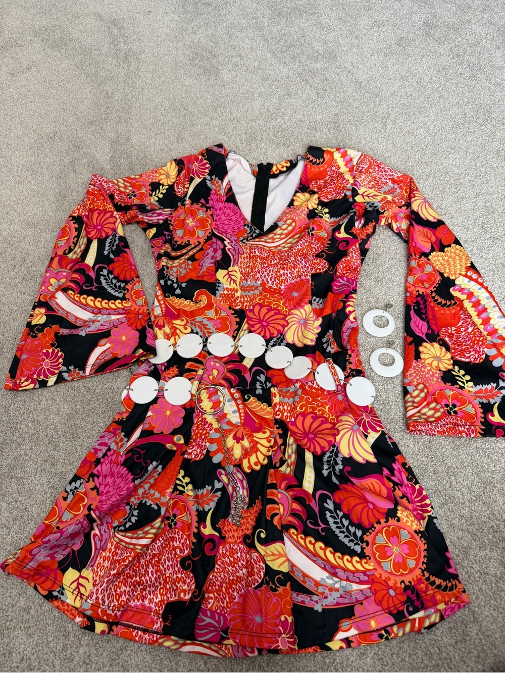 Leg Avenue Black Multicolor Paisley Mini Dress